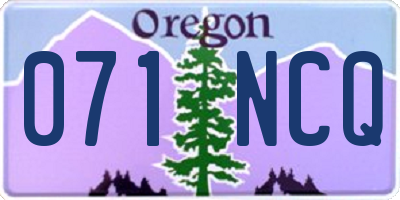 OR license plate 071NCQ