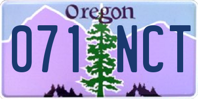 OR license plate 071NCT