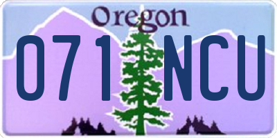 OR license plate 071NCU