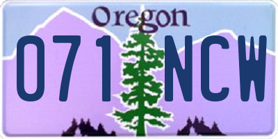 OR license plate 071NCW