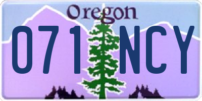 OR license plate 071NCY