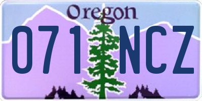 OR license plate 071NCZ