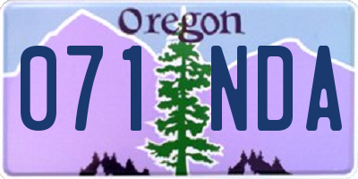 OR license plate 071NDA