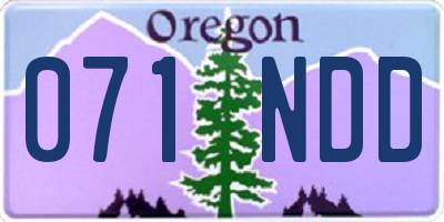 OR license plate 071NDD