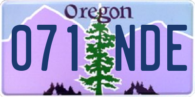 OR license plate 071NDE