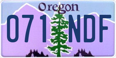OR license plate 071NDF