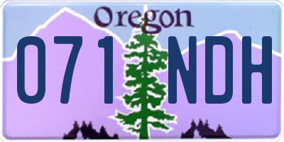 OR license plate 071NDH