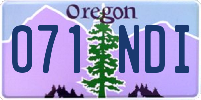 OR license plate 071NDI