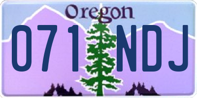 OR license plate 071NDJ