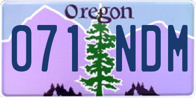 OR license plate 071NDM