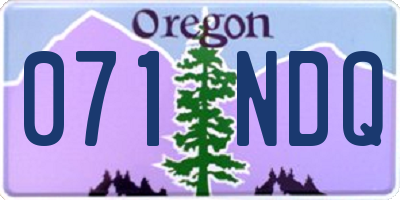 OR license plate 071NDQ