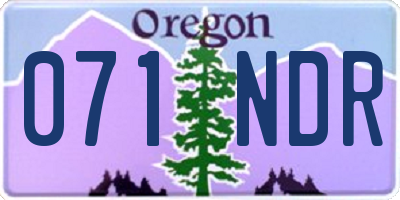 OR license plate 071NDR