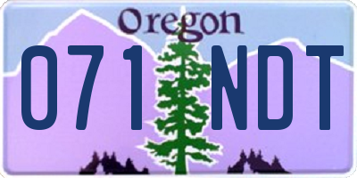 OR license plate 071NDT