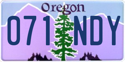 OR license plate 071NDY