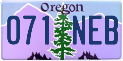 OR license plate 071NEB