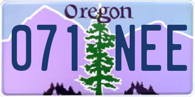 OR license plate 071NEE