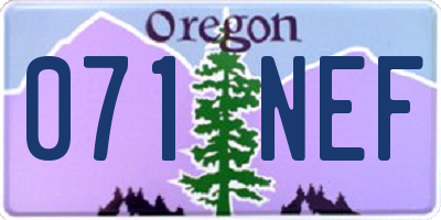 OR license plate 071NEF
