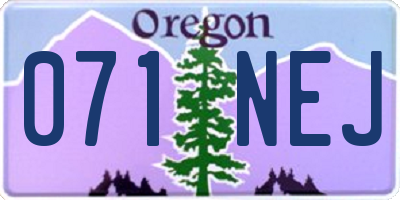 OR license plate 071NEJ