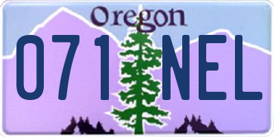 OR license plate 071NEL