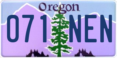 OR license plate 071NEN