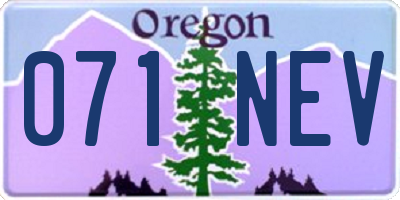 OR license plate 071NEV
