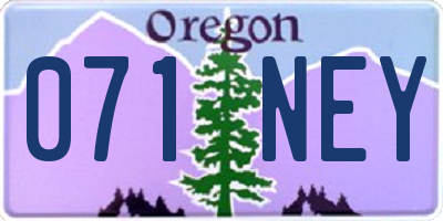OR license plate 071NEY