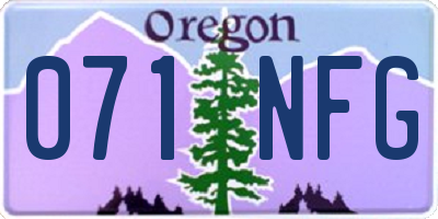 OR license plate 071NFG