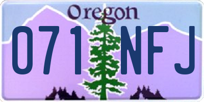 OR license plate 071NFJ
