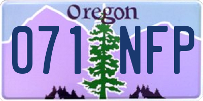 OR license plate 071NFP
