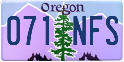 OR license plate 071NFS