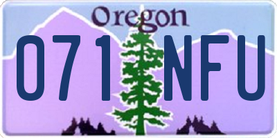 OR license plate 071NFU