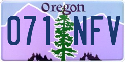 OR license plate 071NFV