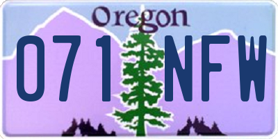 OR license plate 071NFW