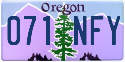OR license plate 071NFY