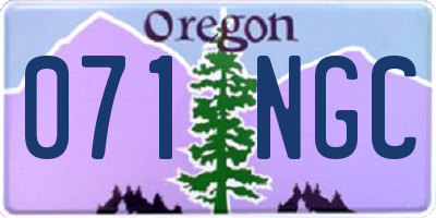 OR license plate 071NGC