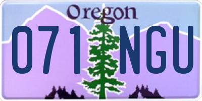 OR license plate 071NGU