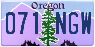 OR license plate 071NGW