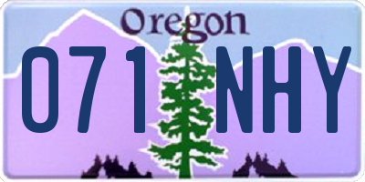 OR license plate 071NHY