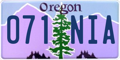 OR license plate 071NIA