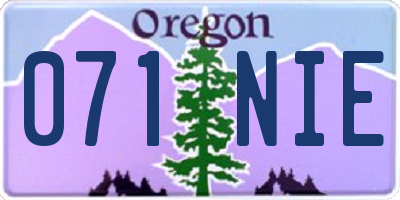 OR license plate 071NIE