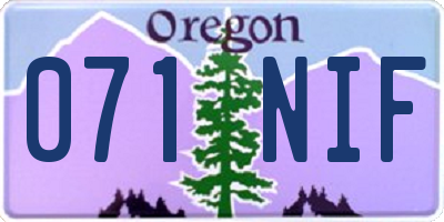 OR license plate 071NIF