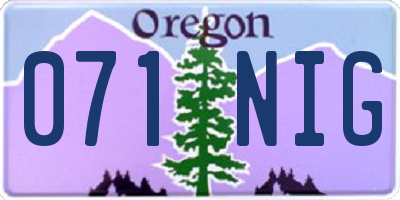 OR license plate 071NIG