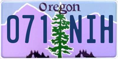 OR license plate 071NIH