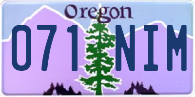 OR license plate 071NIM