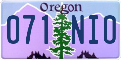 OR license plate 071NIO