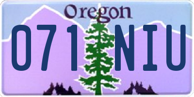 OR license plate 071NIU