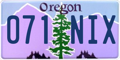 OR license plate 071NIX