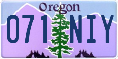 OR license plate 071NIY