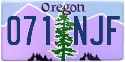 OR license plate 071NJF
