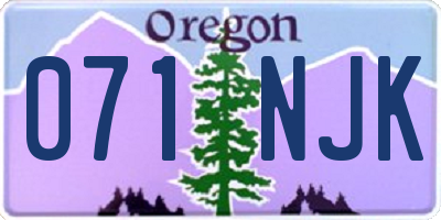 OR license plate 071NJK
